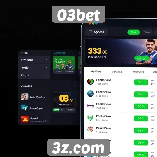 Análise da interface do usuário do site 03bet